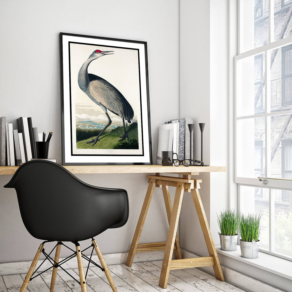 Sandhill Crane Art Print - John James Audubon Birds of America - Vintage Bird Illustration Poster