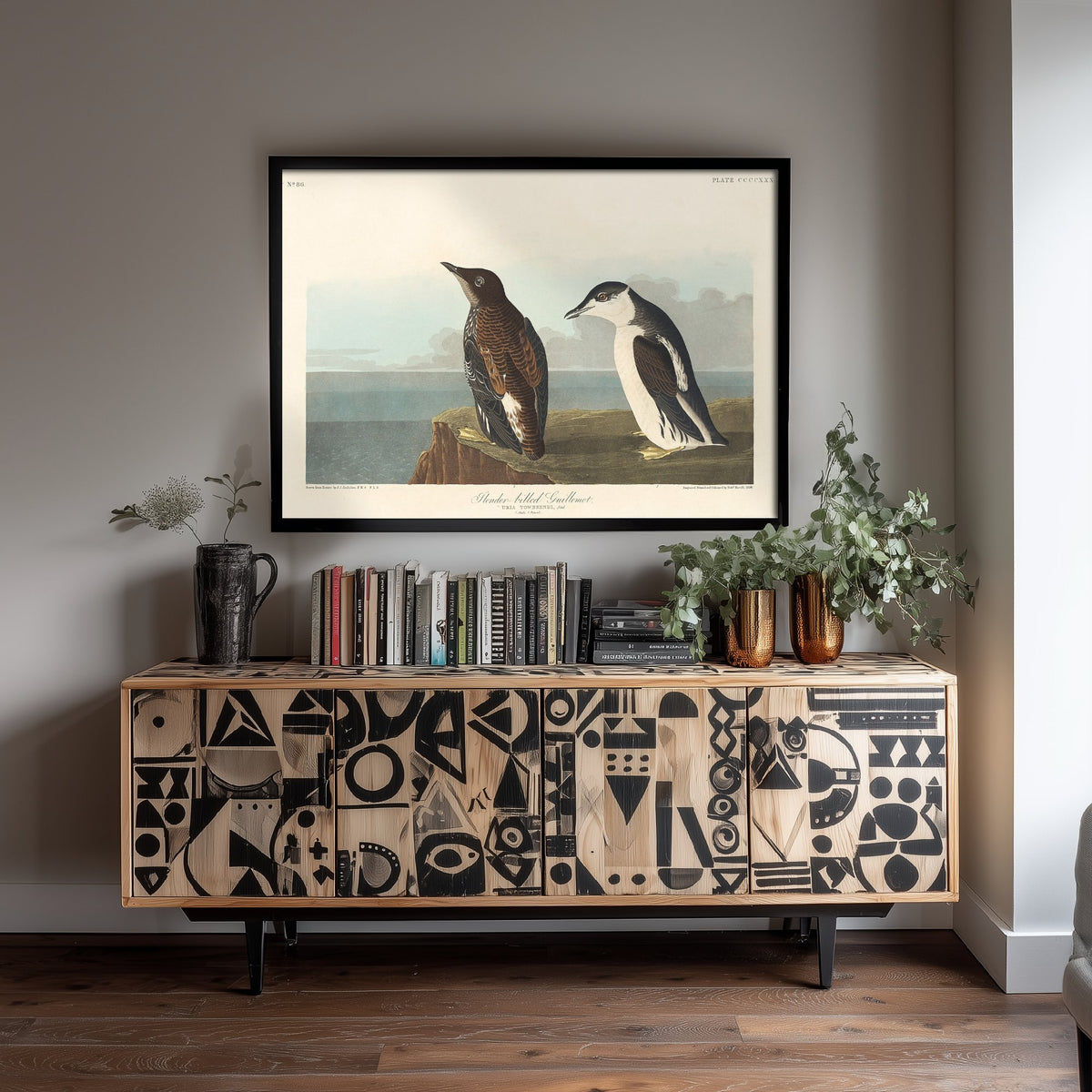 Common Murre - Slender-billed Guillemot - John James Audubon Birds of America - Vintage Art Print Poster Illustration