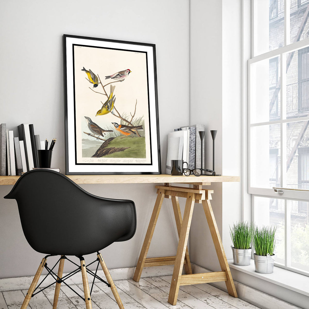 Smith's Longspur Art Print - John James Audubon Birds of America Poster - Vintage Ornithology Illustration