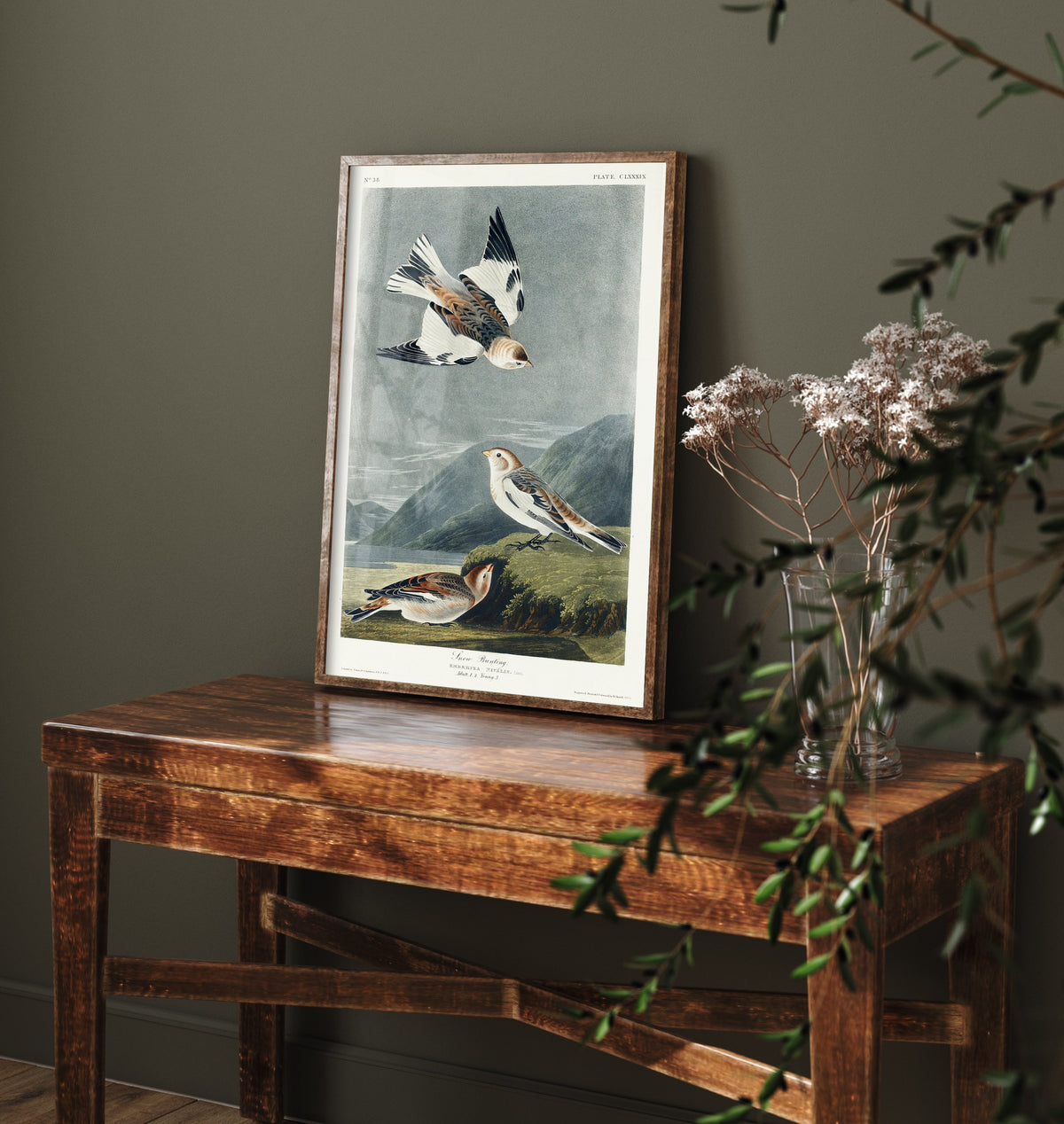Snow Bunting Art Print - John James Audubon Birds of America Poster - Vintage Ornithology Illustration