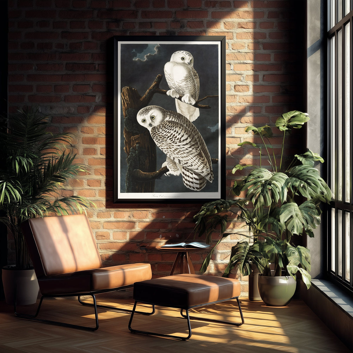 Snowy Owl Art Print - John James Audubon Birds of America Poster - Vintage Ornithology Illustration