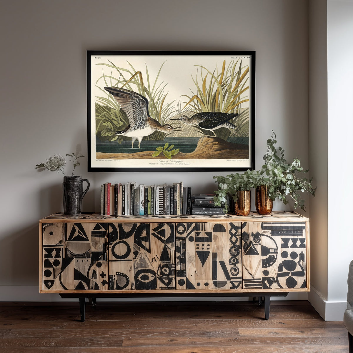 Solitary Sandpiper Art Print - John James Audubon Birds of America Poster - Vintage Bird Illustration