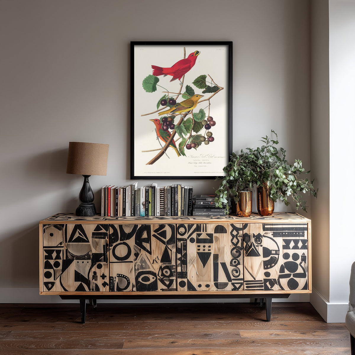 Summer Tanager Art Print - John James Audubon Birds of America - Vintage Ornithology Illustration Poster