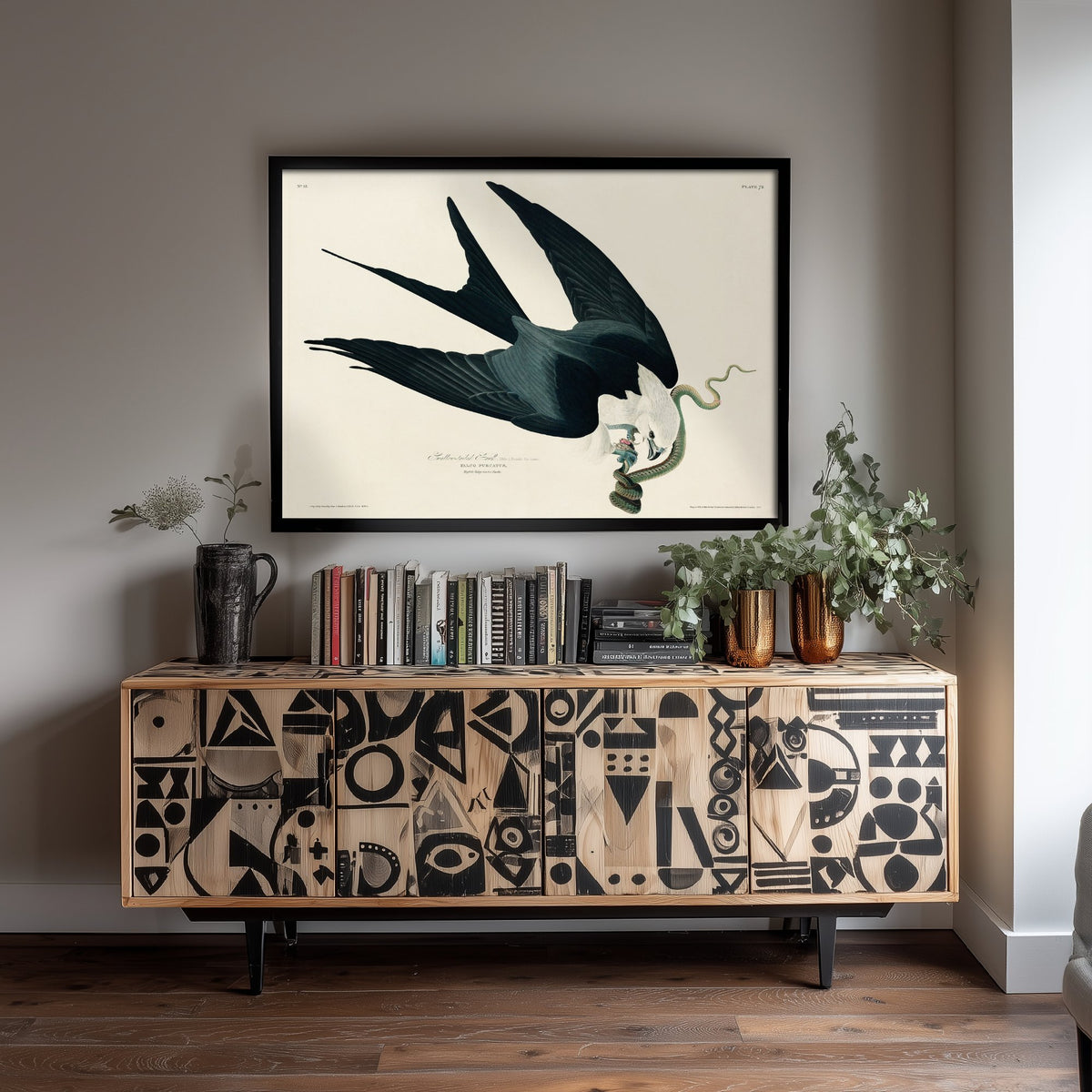 Swallow-tailed Kite Art Print - John James Audubon Birds of America - Vintage Illustration Poster
