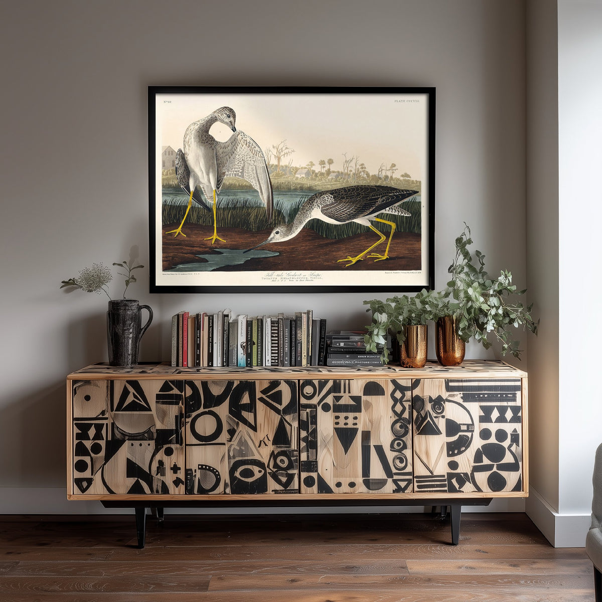 Greater Yellowlegs Art Print - John James Audubon Birds of America - Vintage Ornithology Illustration Poster