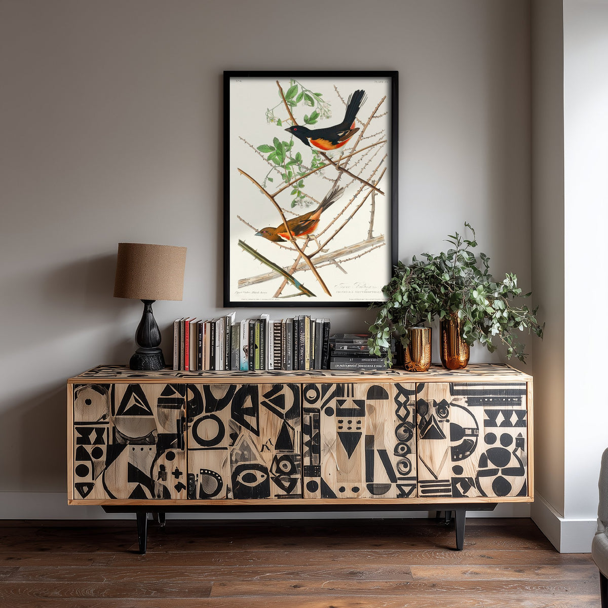 Eastern Towhee - John James Audubon Birds of America Art Print Poster Illustration
