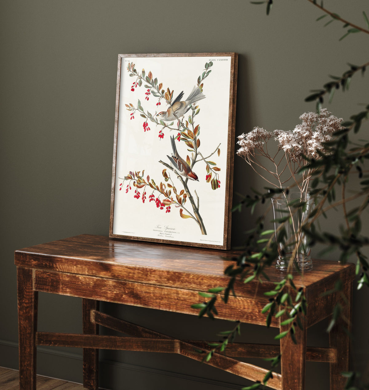 American Tree Sparrow - John James Audubon Birds of America Art Print Poster Illustration