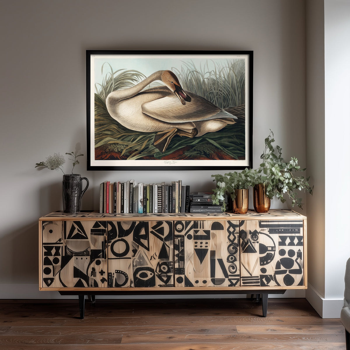Trumpeter Swan Young - John James Audubon Birds of America Art Print Poster Illustration