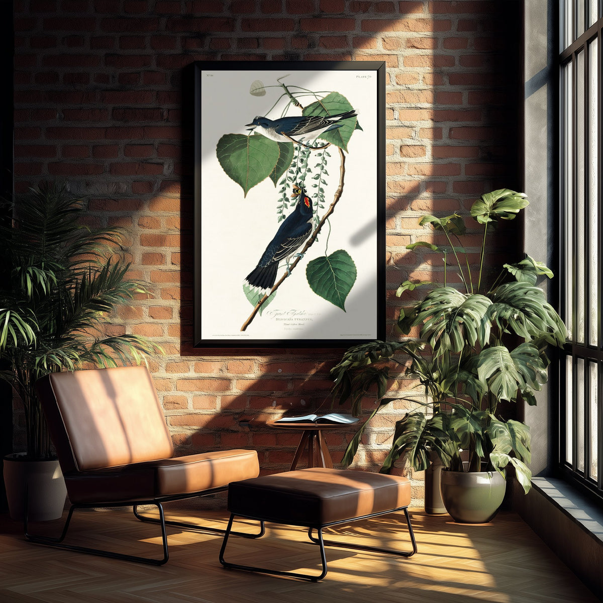 Eastern Kingbird Art Print - John James Audubon Birds of America - Tyrant Flycatcher Vintage Ornithology Illustration Poster