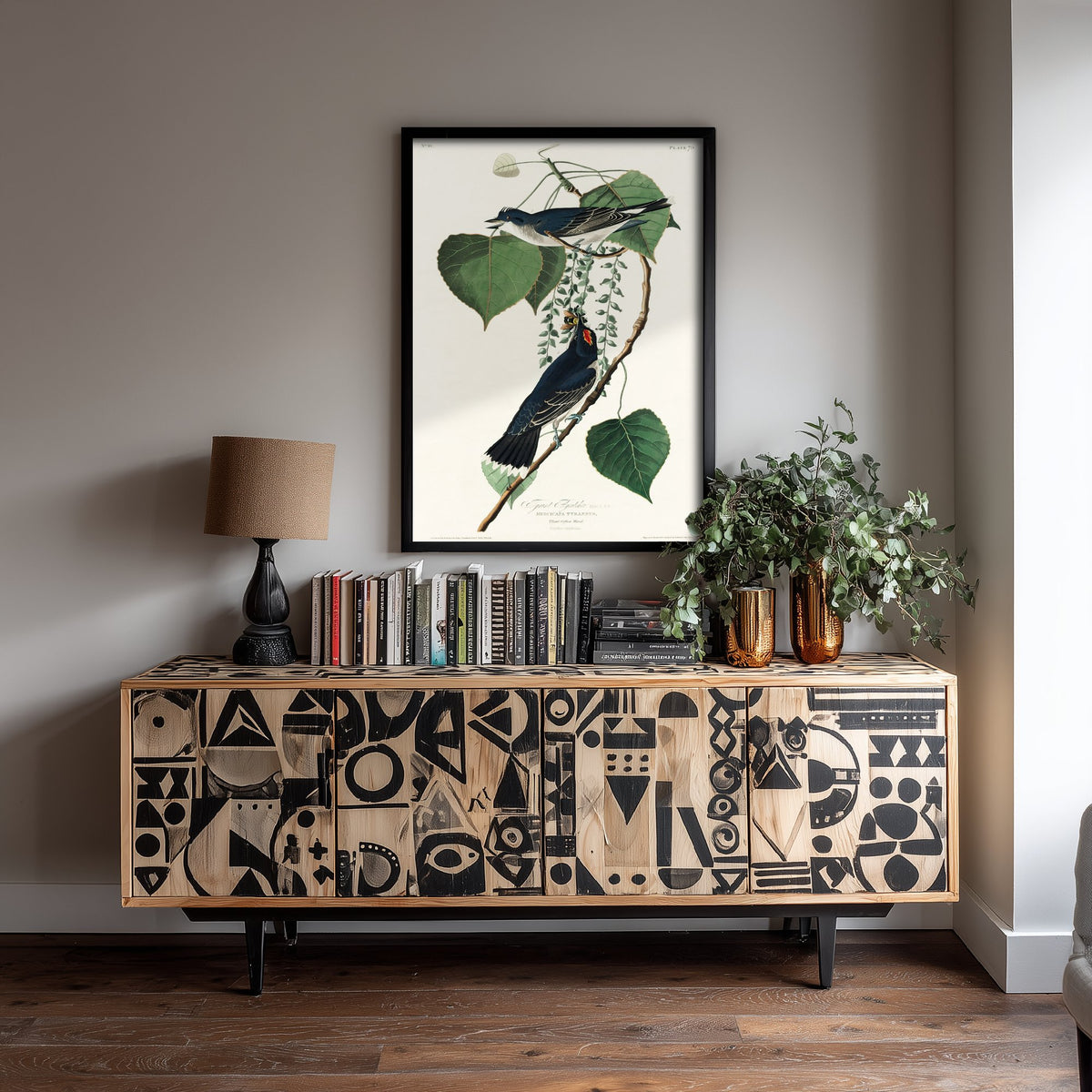 Eastern Kingbird Art Print - John James Audubon Birds of America - Tyrant Flycatcher Vintage Ornithology Illustration Poster