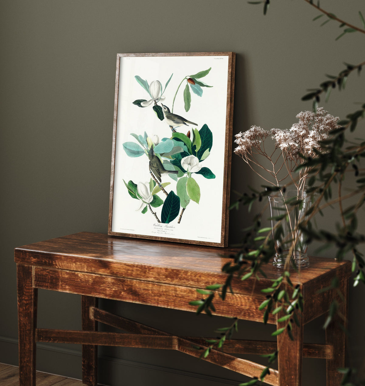 Warbling Vireo Art Print - John James Audubon Birds of America - Warbling Flycatcher Vintage Ornithology Illustration Poster