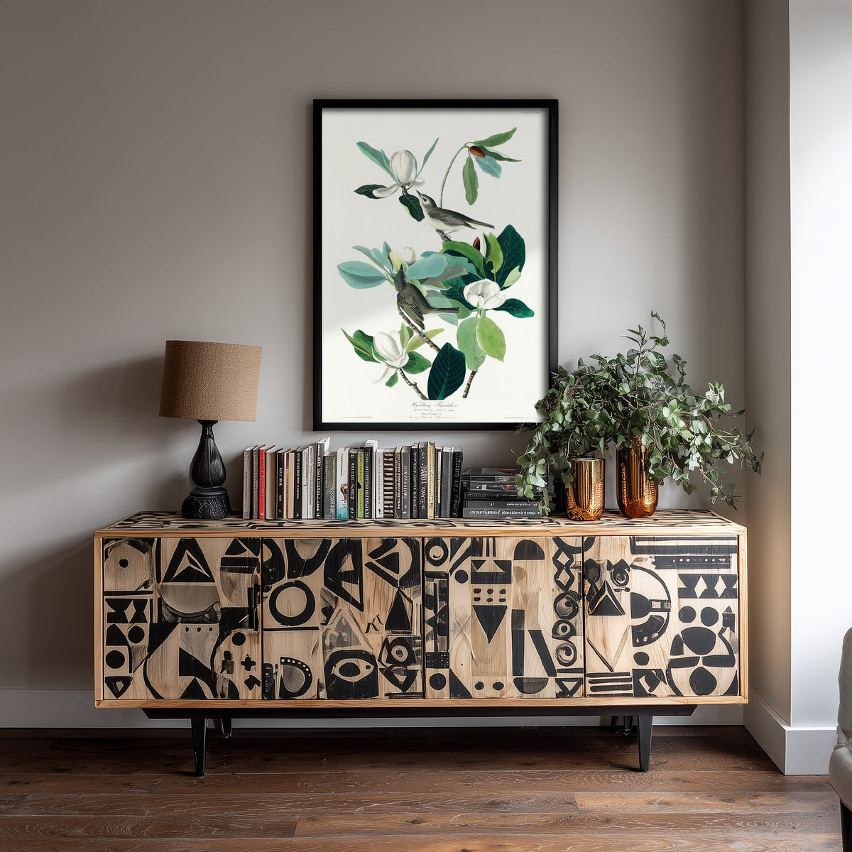 Warbling Vireo Art Print - John James Audubon Birds of America - Warbling Flycatcher Vintage Ornithology Illustration Poster