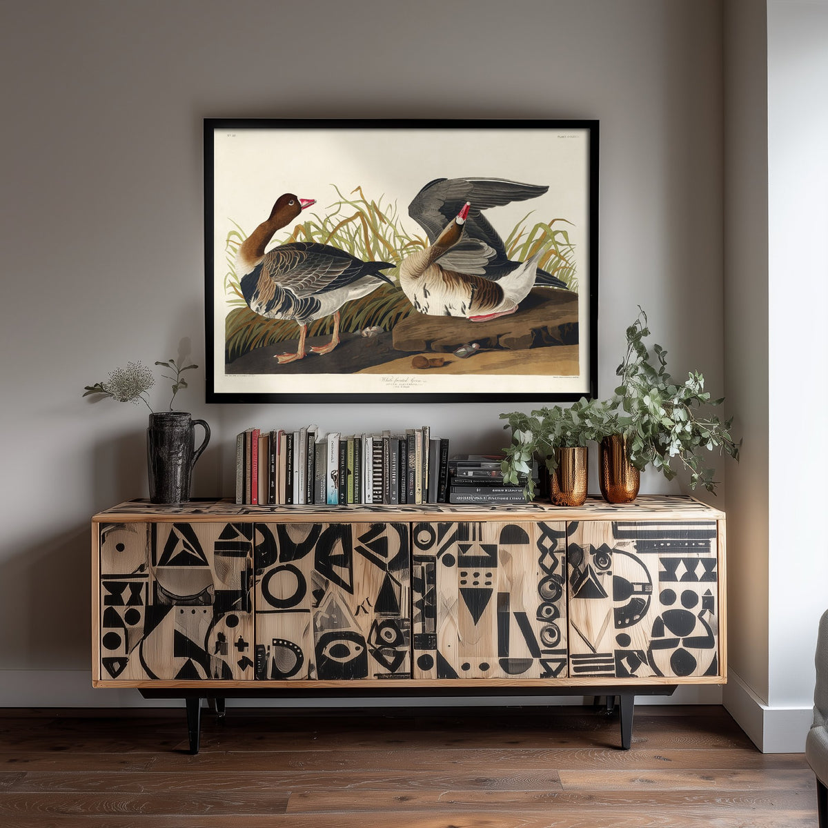 White-fronted Goose Art Print - John James Audubon Birds of America Poster - Vintage Ornithology Illustration
