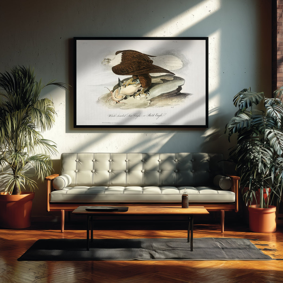 Bald Eagle Art Print with Prey - John James Audubon Birds of America Poster - Vintage Ornithology Illustration