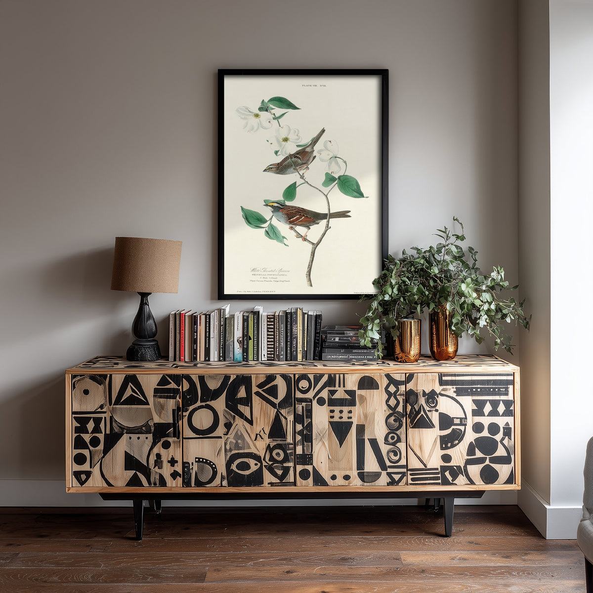 White-throated Sparrow Art Print - John James Audubon Birds of America Poster - Vintage Ornithology Illustration