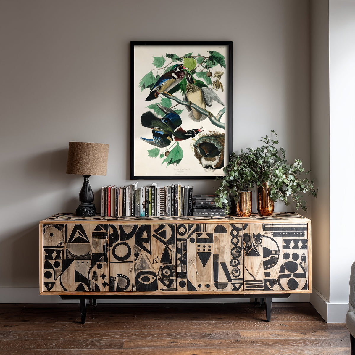 Wood Duck - John James Audubon Birds of America - Vintage Waterfowl Art Print Poster Illustration