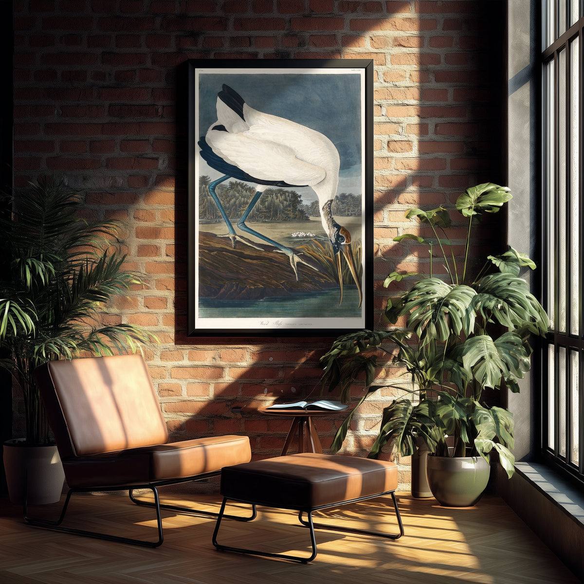Wood Stork - John James Audubon Birds of America - Vintage Wood Ibis Art Print Poster Illustration