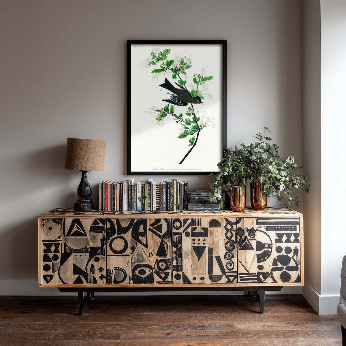 Eastern Wood-Pewee - John James Audubon Birds of America - Vintage Flycatcher Art Print Poster Illustration