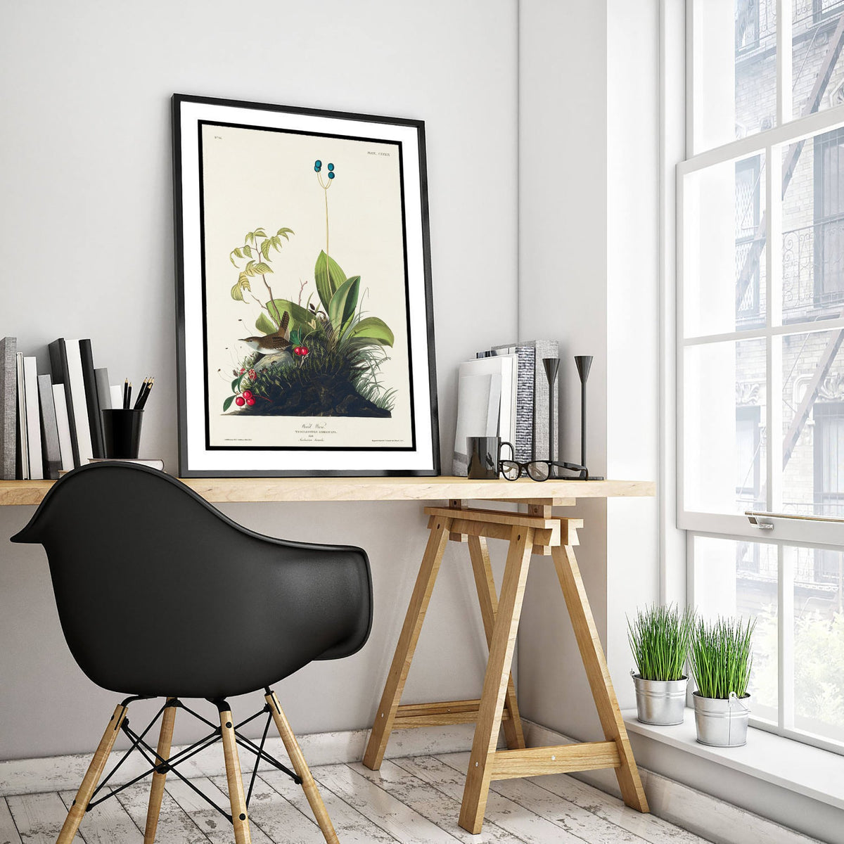 House Wren - John James Audubon Birds of America - Vintage Wood Wren Art Print Poster Illustration