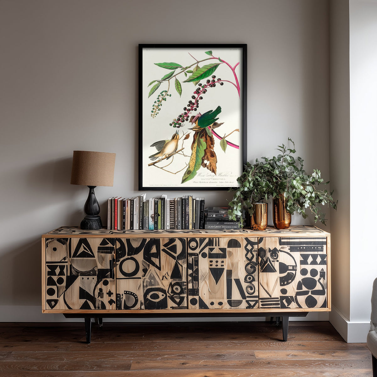 Worm-eating Warbler - John James Audubon Birds of America - Vintage Songbird Art Print Poster Illustration