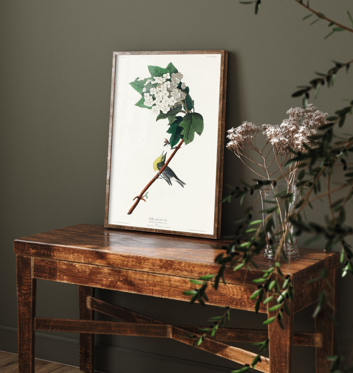 Yellow-throated Vireo Art Print - John James Audubon Birds of America Vintage Songbird Illustration Poster