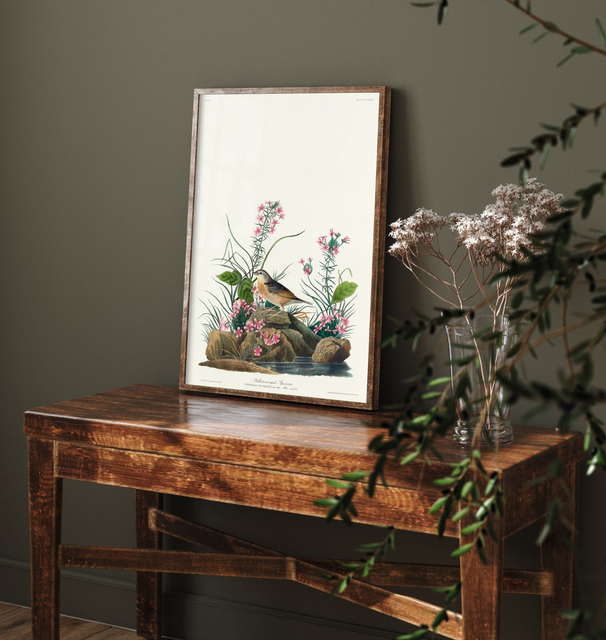 Grasshopper Sparrow Art Print - John James Audubon Birds of America Vintage Sparrow Illustration Poster