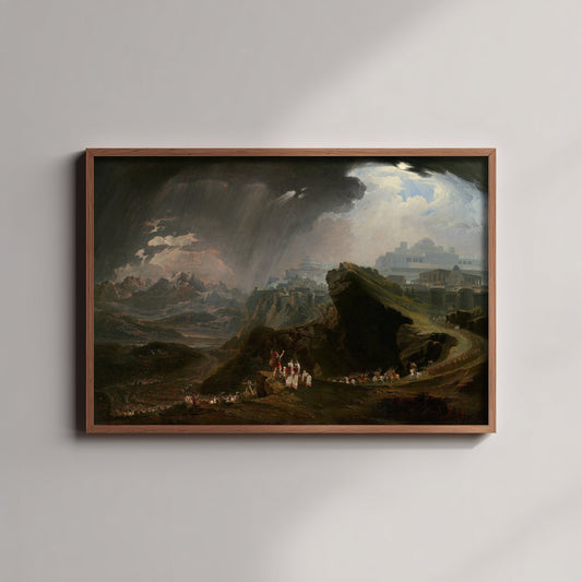 John Martin - Joshua Commanding the Sun to Stand Still upon Gibeon (1816) - Classic Painting Art Print - Biblical Storm Mountains Poster