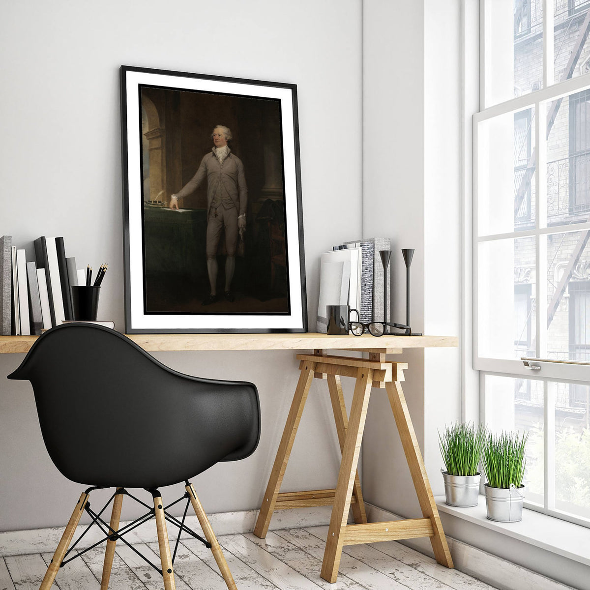 John Trumbull - Alexander Hamilton (1792) - Classic Painting Art Print - Founding Father Treasury Secretary Full-Length Portrait Poster