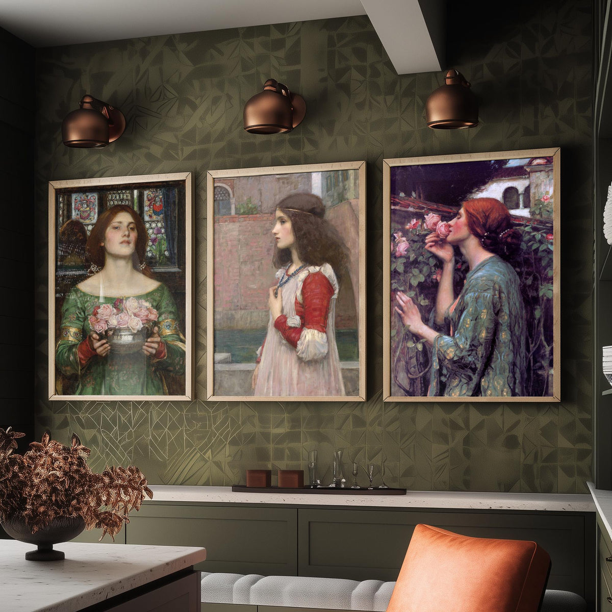 John William Waterhouse Set of Three Art Prints - Juliet, The Soul of the Rose - Pre Raphaelite Painting Poster