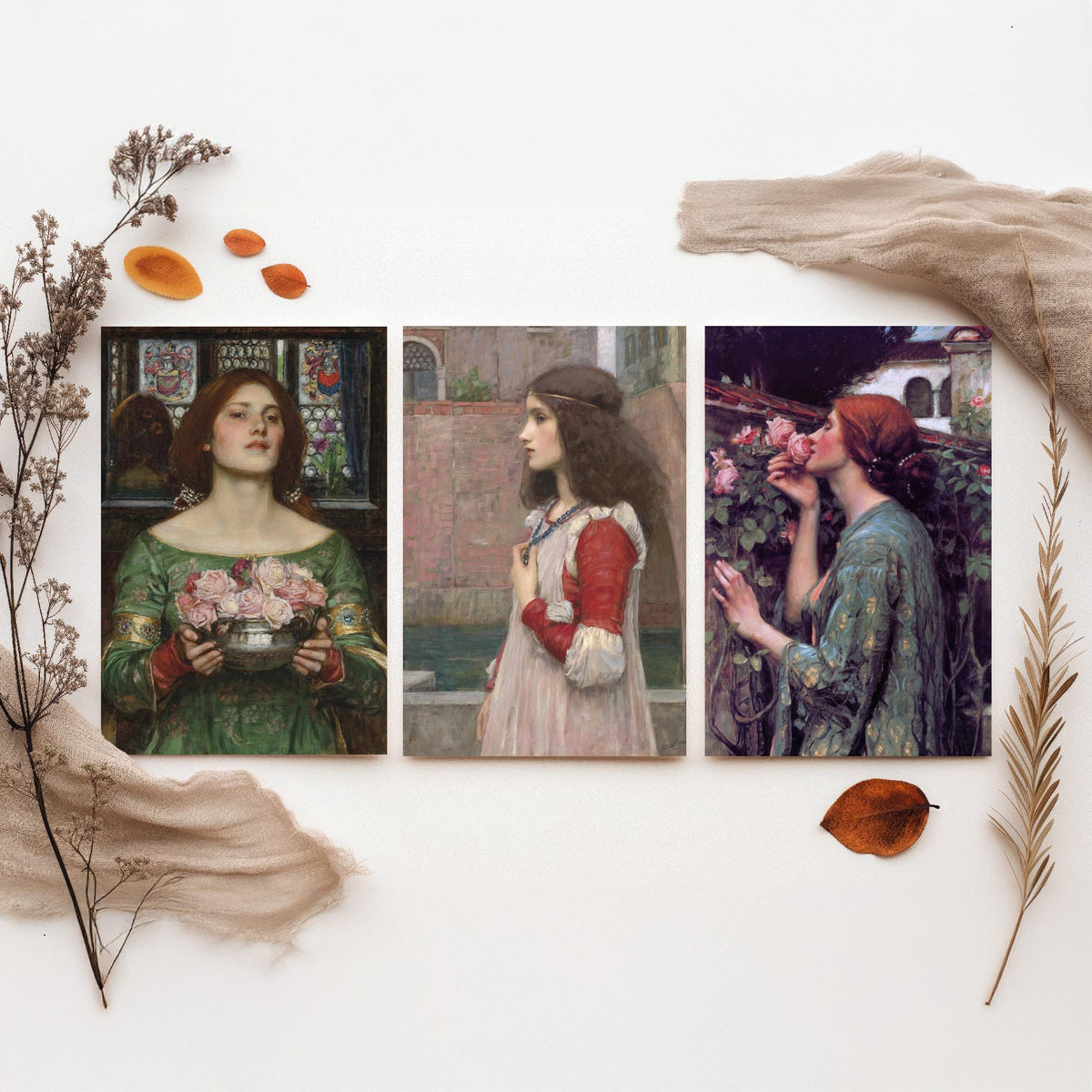 John William Waterhouse Set of Three Art Prints - Juliet, The Soul of the Rose - Pre Raphaelite Painting Poster