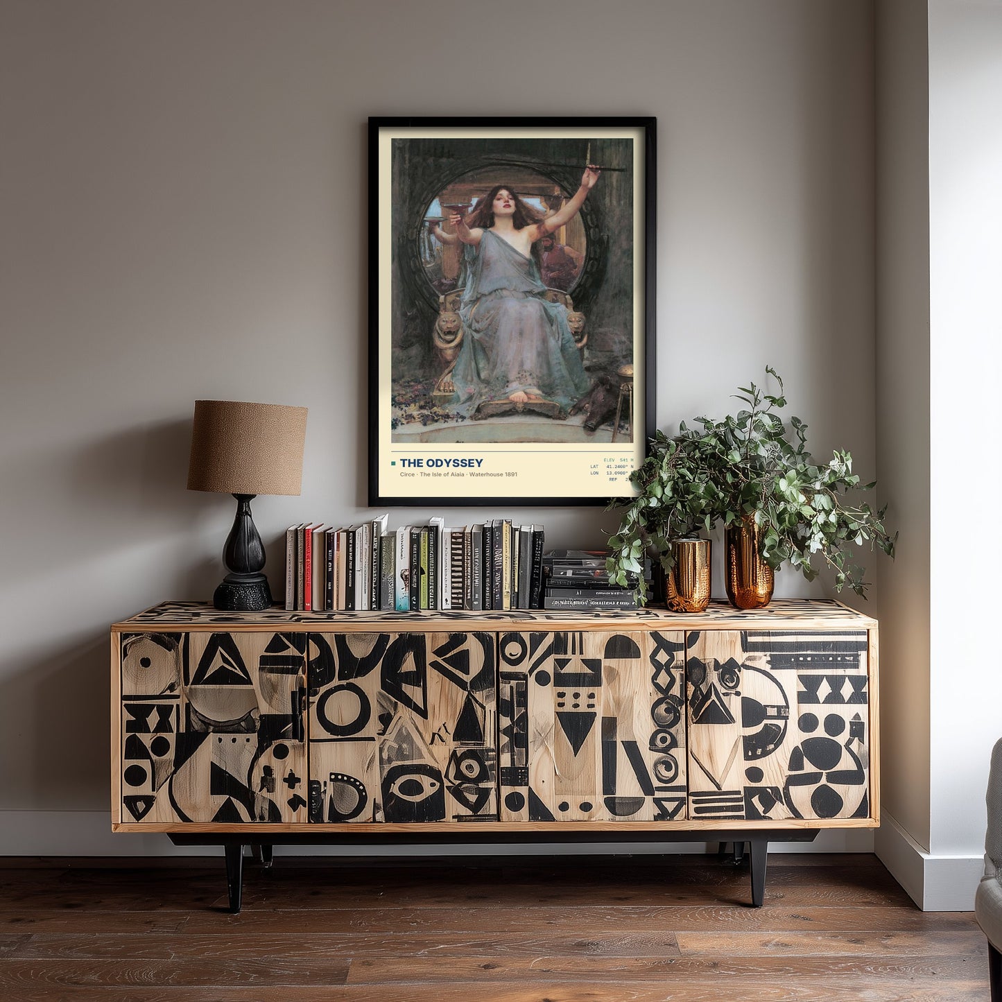 John William Waterhouse - Circe Offering the Cup to Ulysses (1891) - The Odyssey Gallery Poster - Classic Painting Art Print