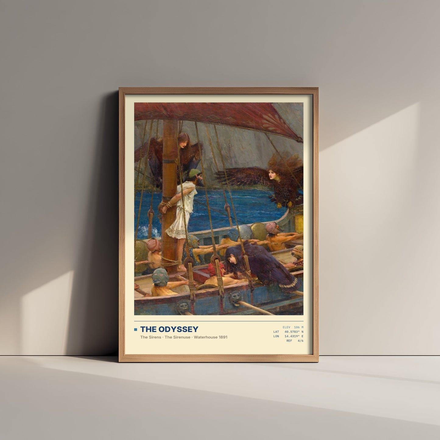 John William Waterhouse - Ulysses and the Sirens (1891) - The Odyssey Gallery Poster - Classic Painting Art Print - Greek Mythology