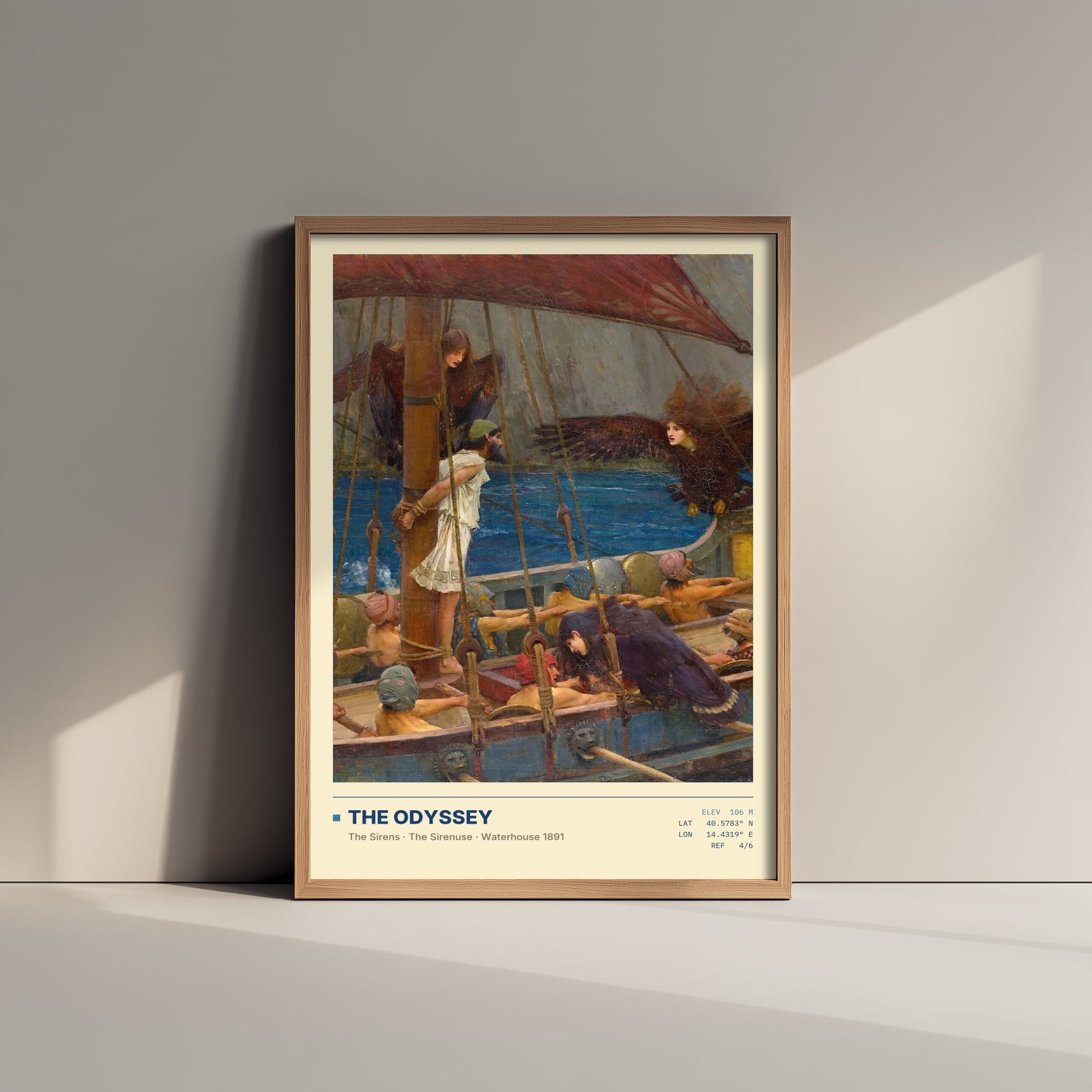 John William Waterhouse - Ulysses and the Sirens (1891) - The Odyssey Gallery Poster - Classic Painting Art Print - Greek Mythology