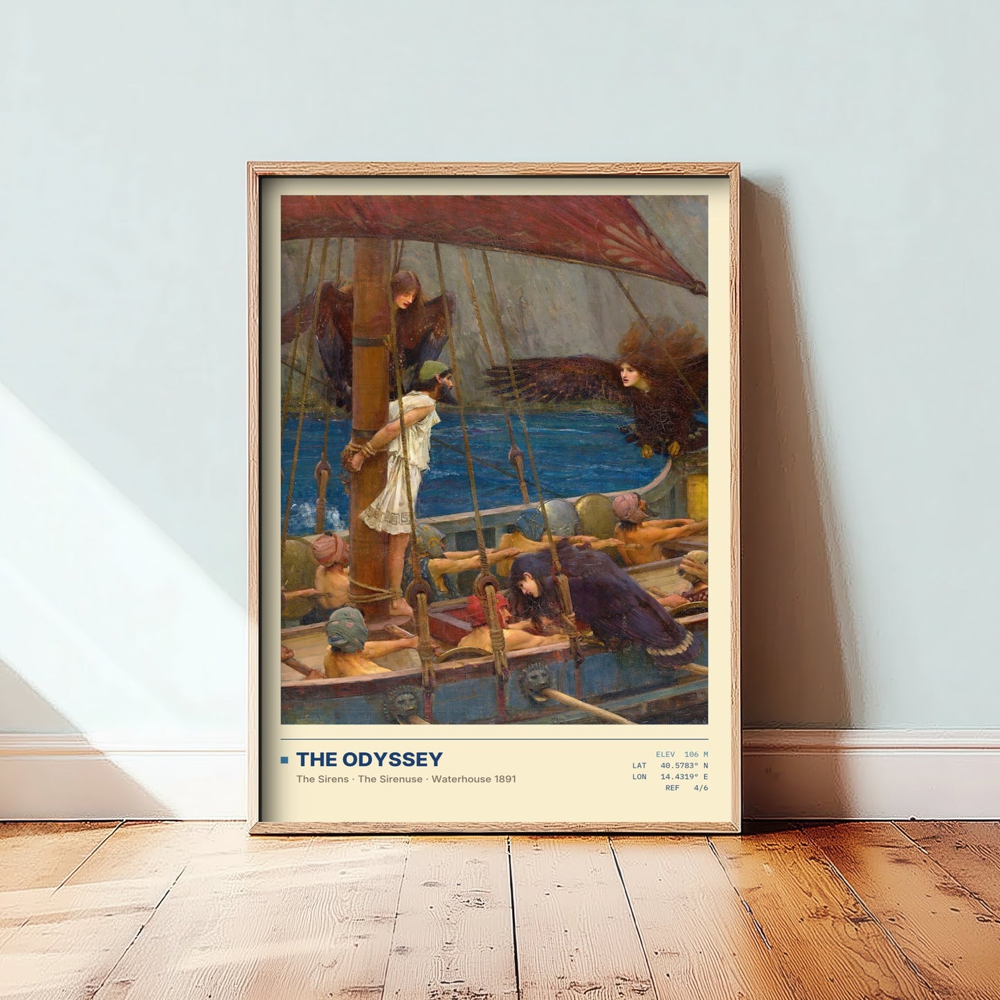 John William Waterhouse - Ulysses and the Sirens (1891) - The Odyssey Gallery Poster - Classic Painting Art Print - Greek Mythology