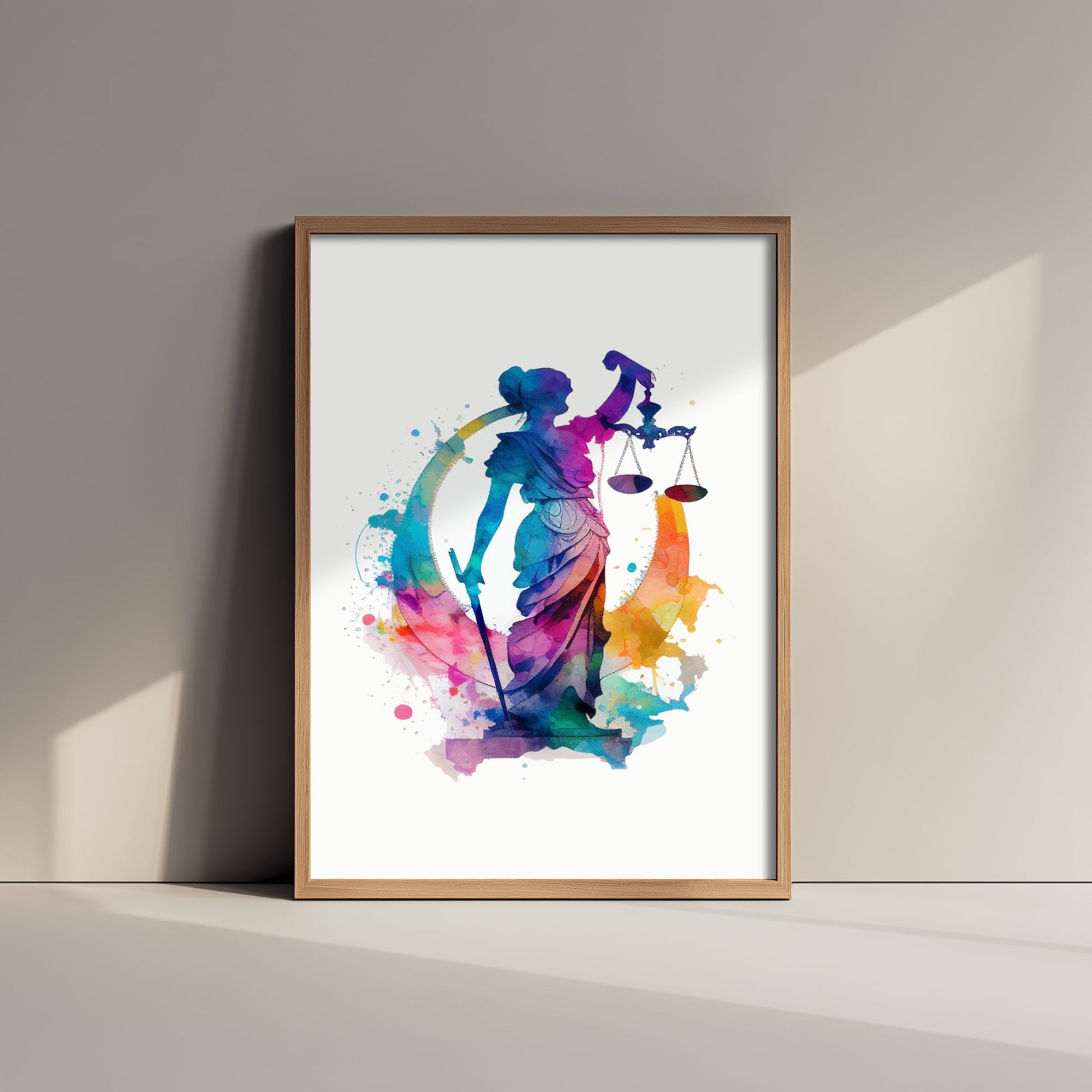 Lady Justice Art Print - Colourful Watercolour Poster - Law Office Wall Art - Lawyer Gift 2/3