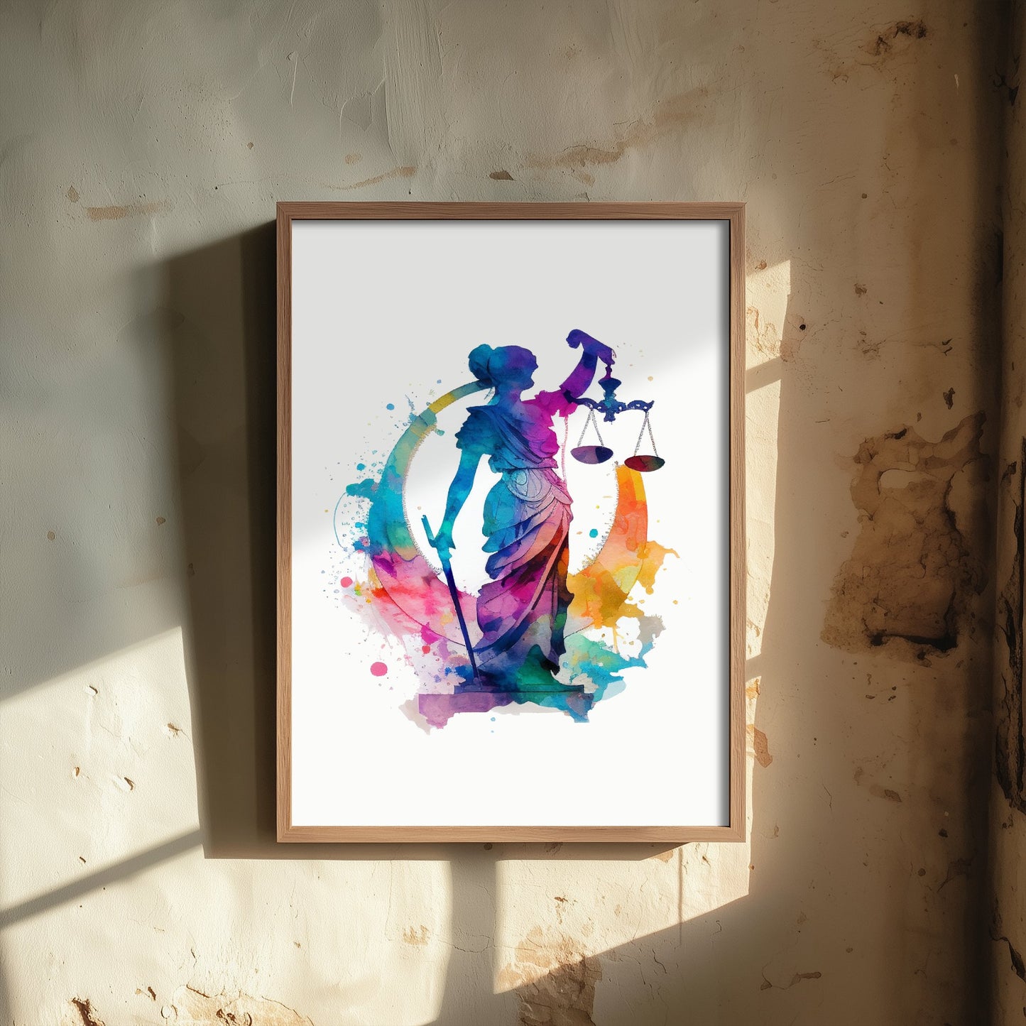 Lady Justice Art Print - Colourful Watercolour Poster - Law Office Wall Art - Lawyer Gift 2/3