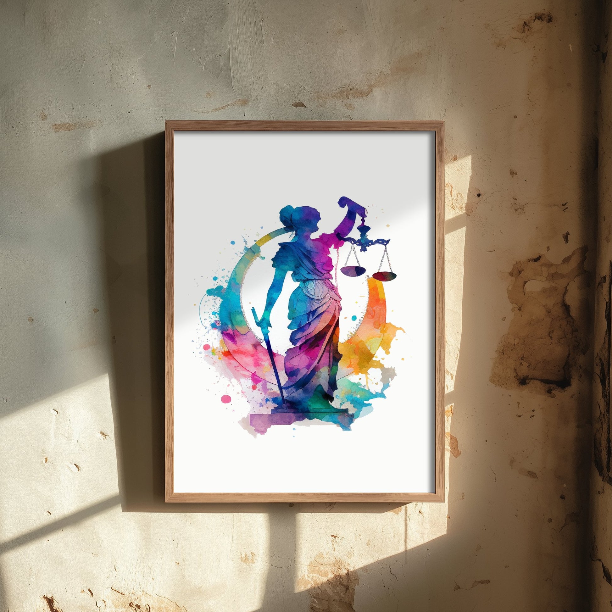 Lady Justice Art Print - Colourful Watercolour Poster - Law Office Wall Art - Lawyer Gift 2/3