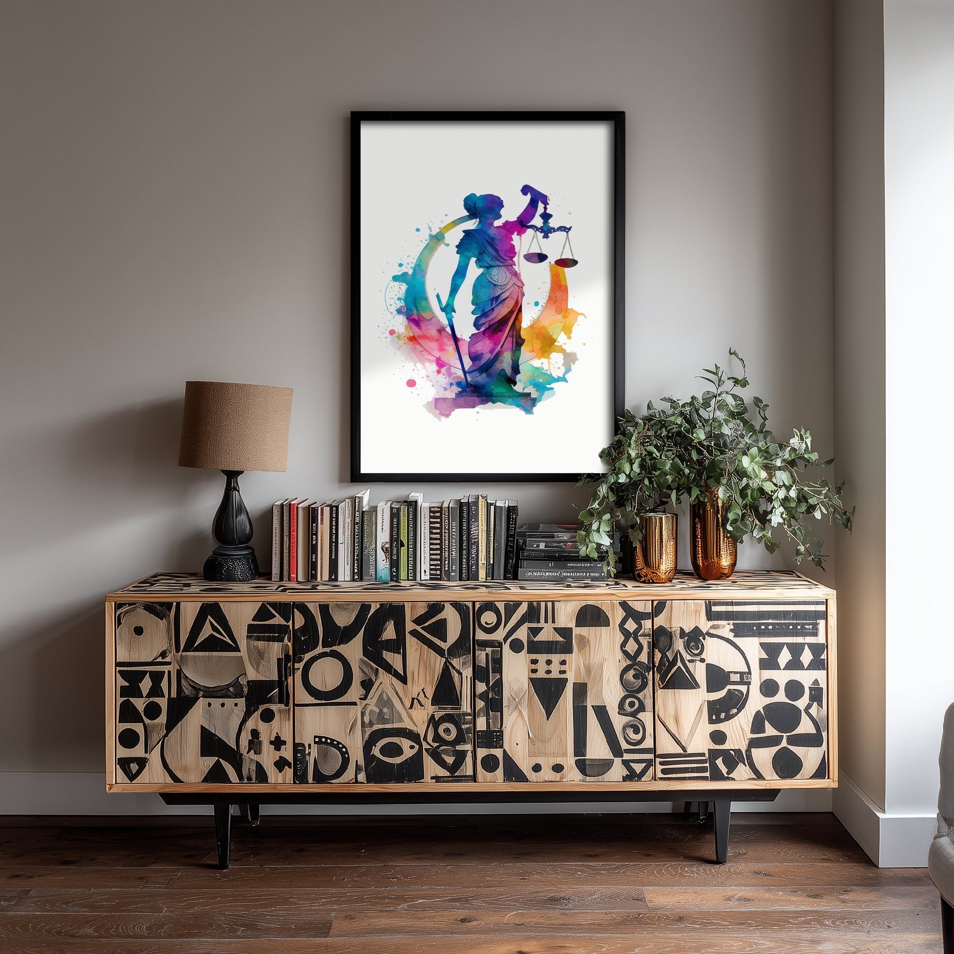 Lady Justice Art Print - Colourful Watercolour Poster - Law Office Wall Art - Lawyer Gift 2/3