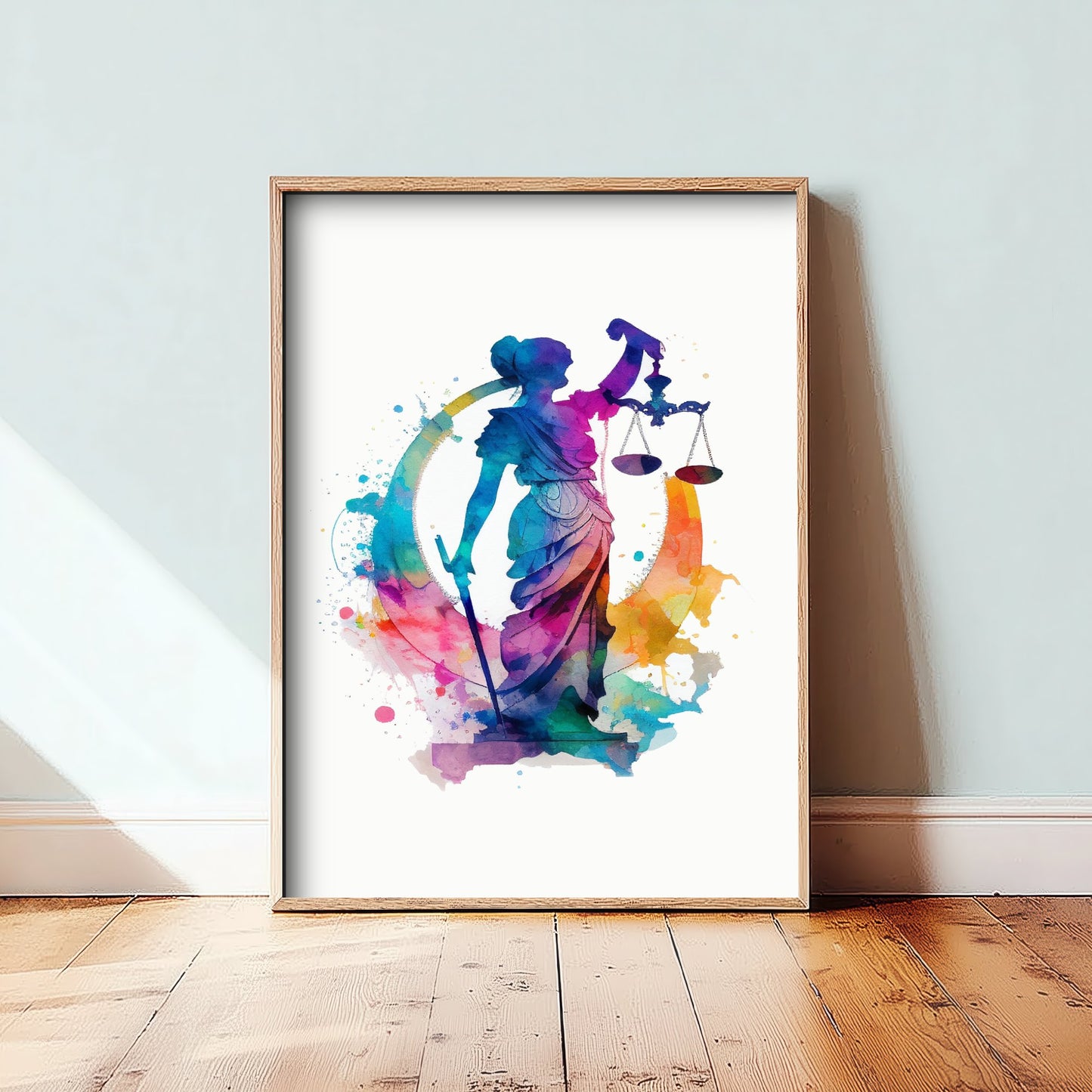 Lady Justice Art Print - Colourful Watercolour Poster - Law Office Wall Art - Lawyer Gift 2/3