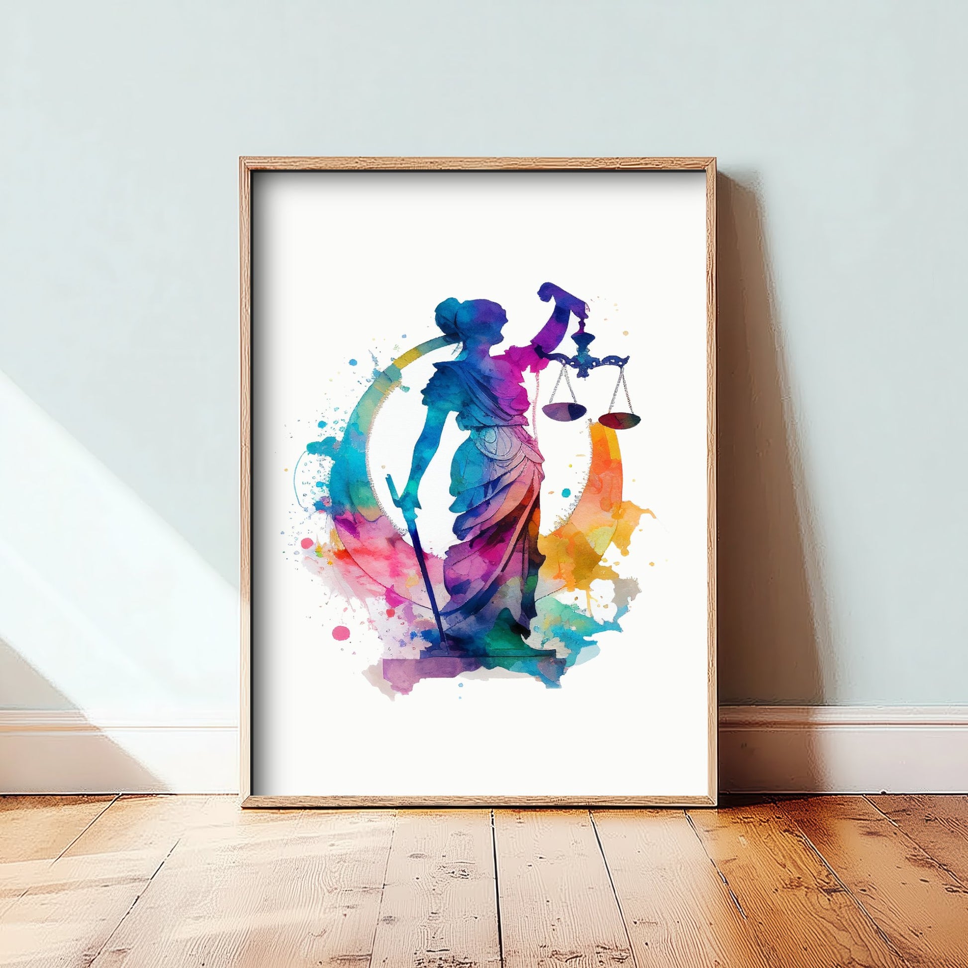 Lady Justice Art Print - Colourful Watercolour Poster - Law Office Wall Art - Lawyer Gift 2/3