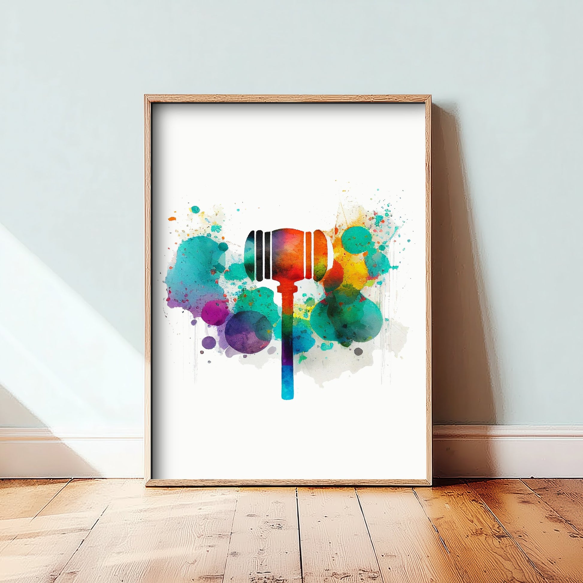 Judge's Gavel Art Print - Colourful Watercolour Poster - Law Office Wall Art - Lawyer Gift 3/3