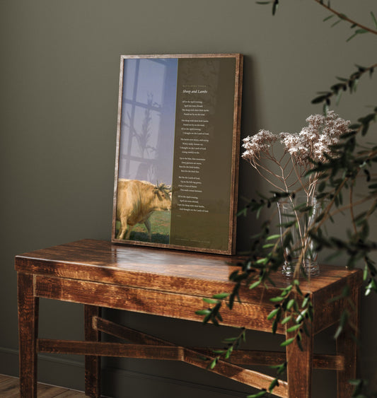 Sheep and Lambs by Katharine Tynan Art Print - Full Poem beside Ploughing in Nevers Classic Painting - Easter Poetry Poster
