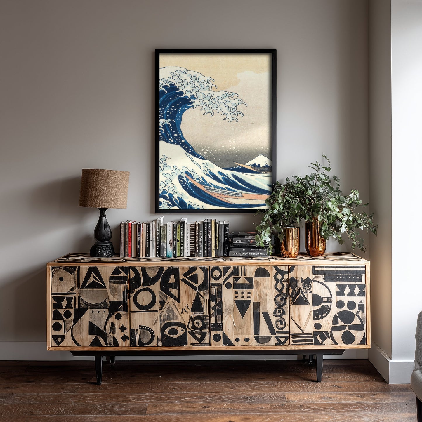 Katsushika Hokusai - Great Wave off Kanagawa, Mount Fuji (1831) - Woodblock Art Print - Ukiyo-e Poster - Woodcut V3 2/3