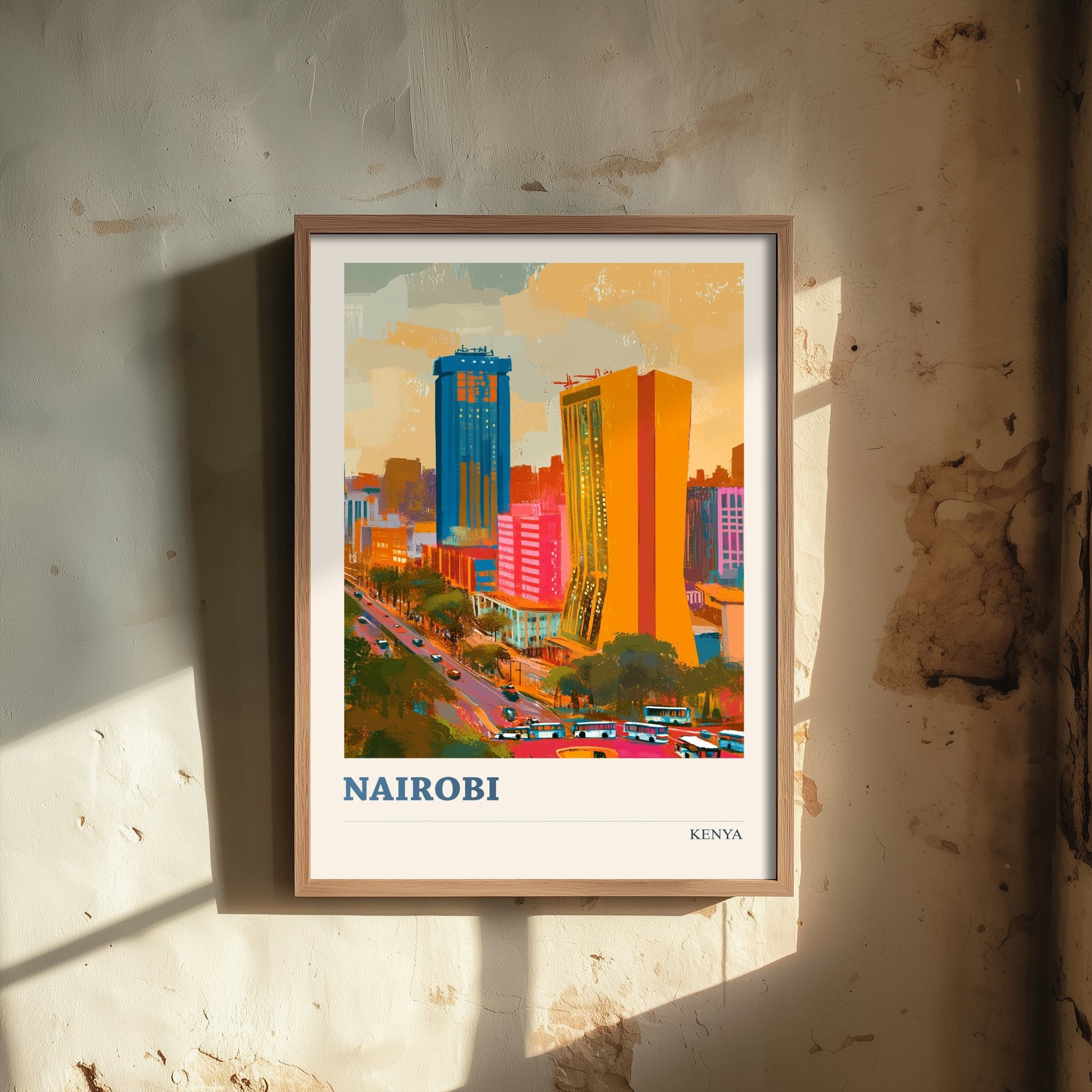 Nairobi Travel Poster - Kenya Art Print - Vibrant City Illustration - City Skyline 3/3