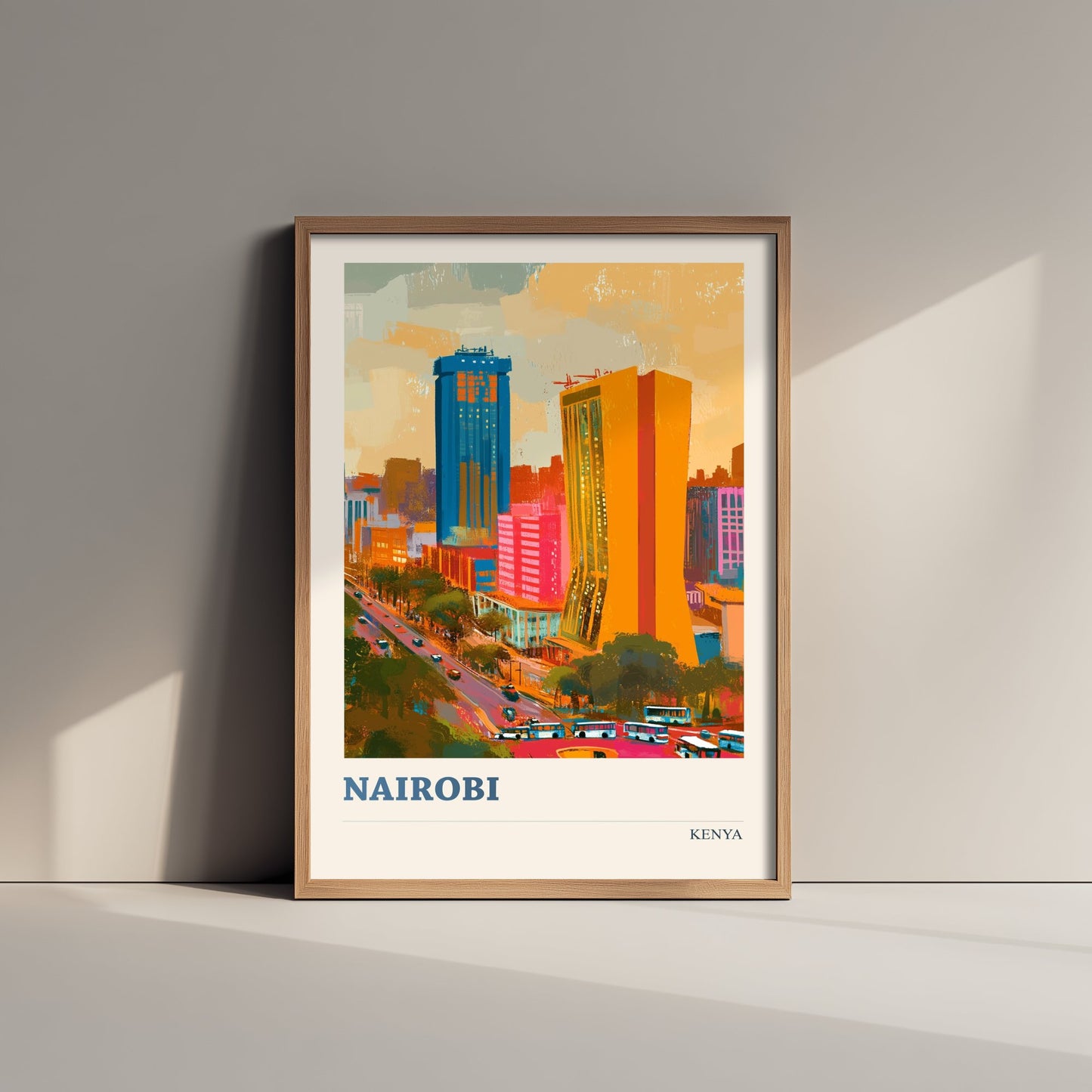 Nairobi Travel Poster - Kenya Art Print - Vibrant City Illustration - City Skyline 3/3