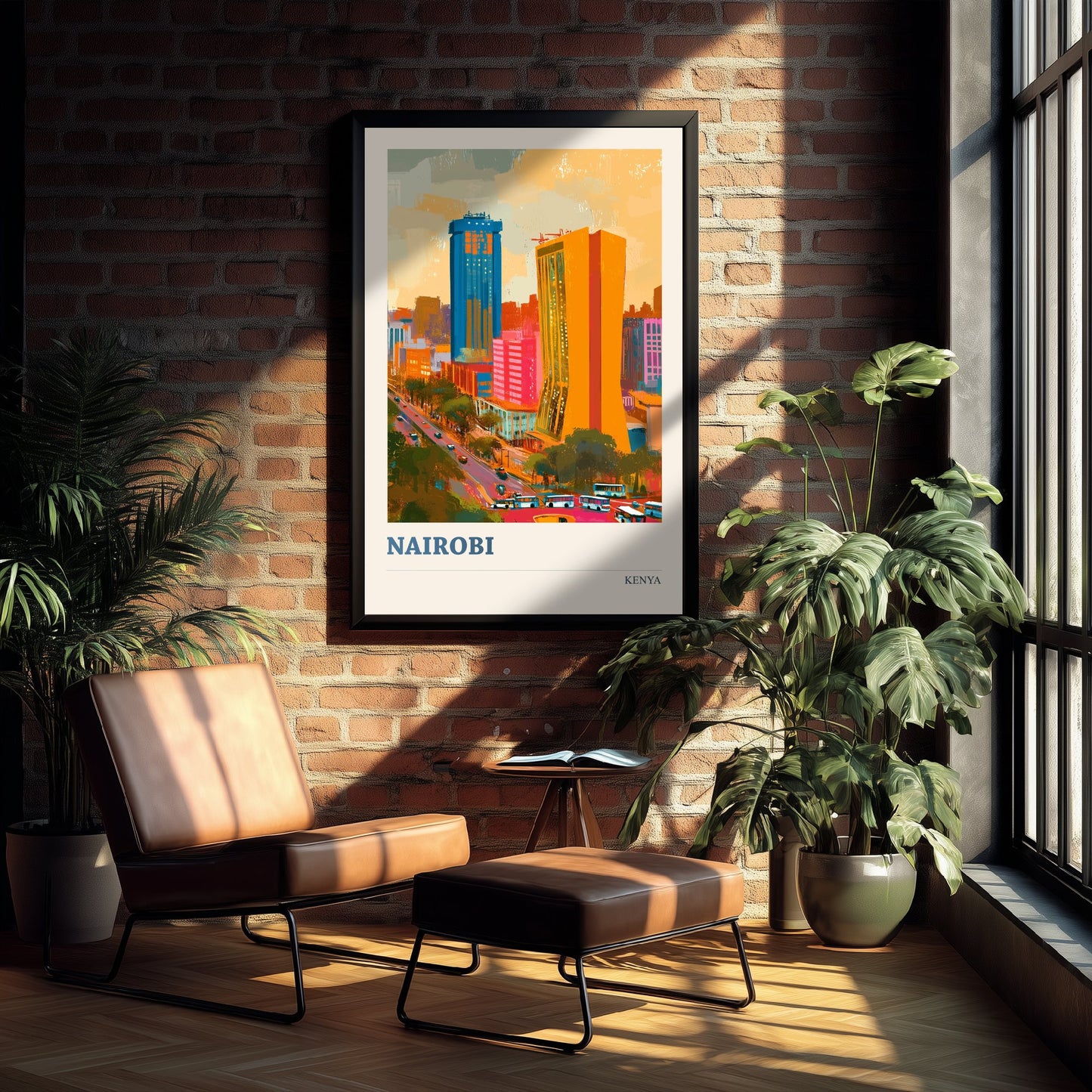Nairobi Travel Poster - Kenya Art Print - Vibrant City Illustration - City Skyline 3/3