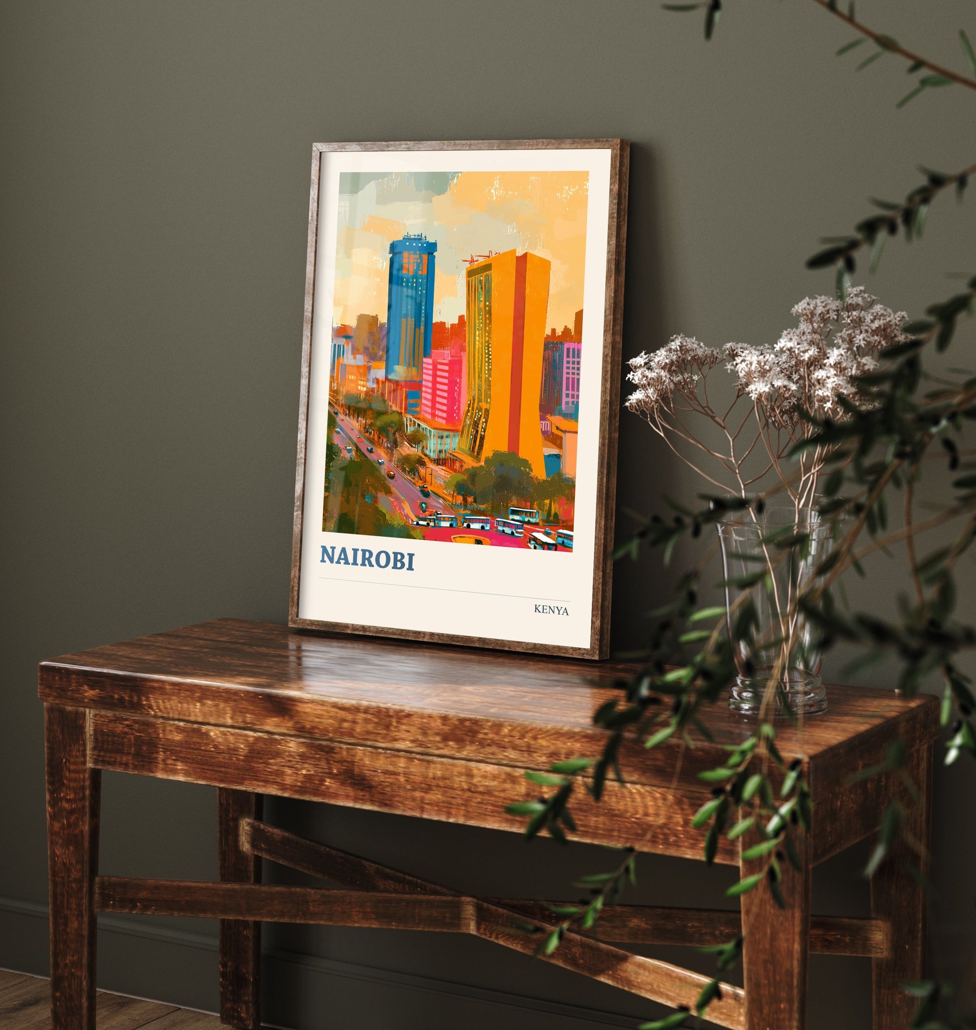 Nairobi Travel Poster - Kenya Art Print - Vibrant City Illustration - City Skyline 3/3