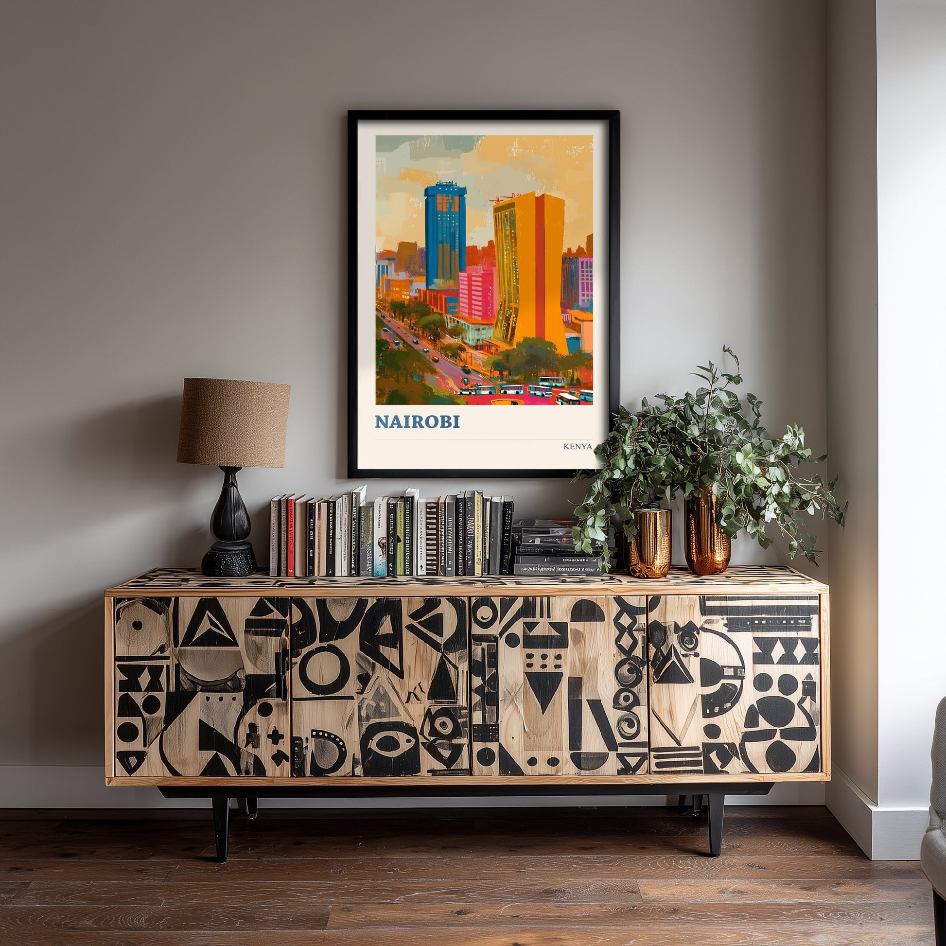 Nairobi Travel Poster - Kenya Art Print - Vibrant City Illustration - City Skyline 3/3
