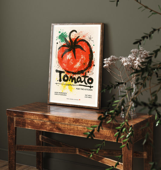 Tomato Kitchen Art Print - Expressive Ink Painting Poster - Vintage Food Wall Art - Cooking Lover Decor 2/3