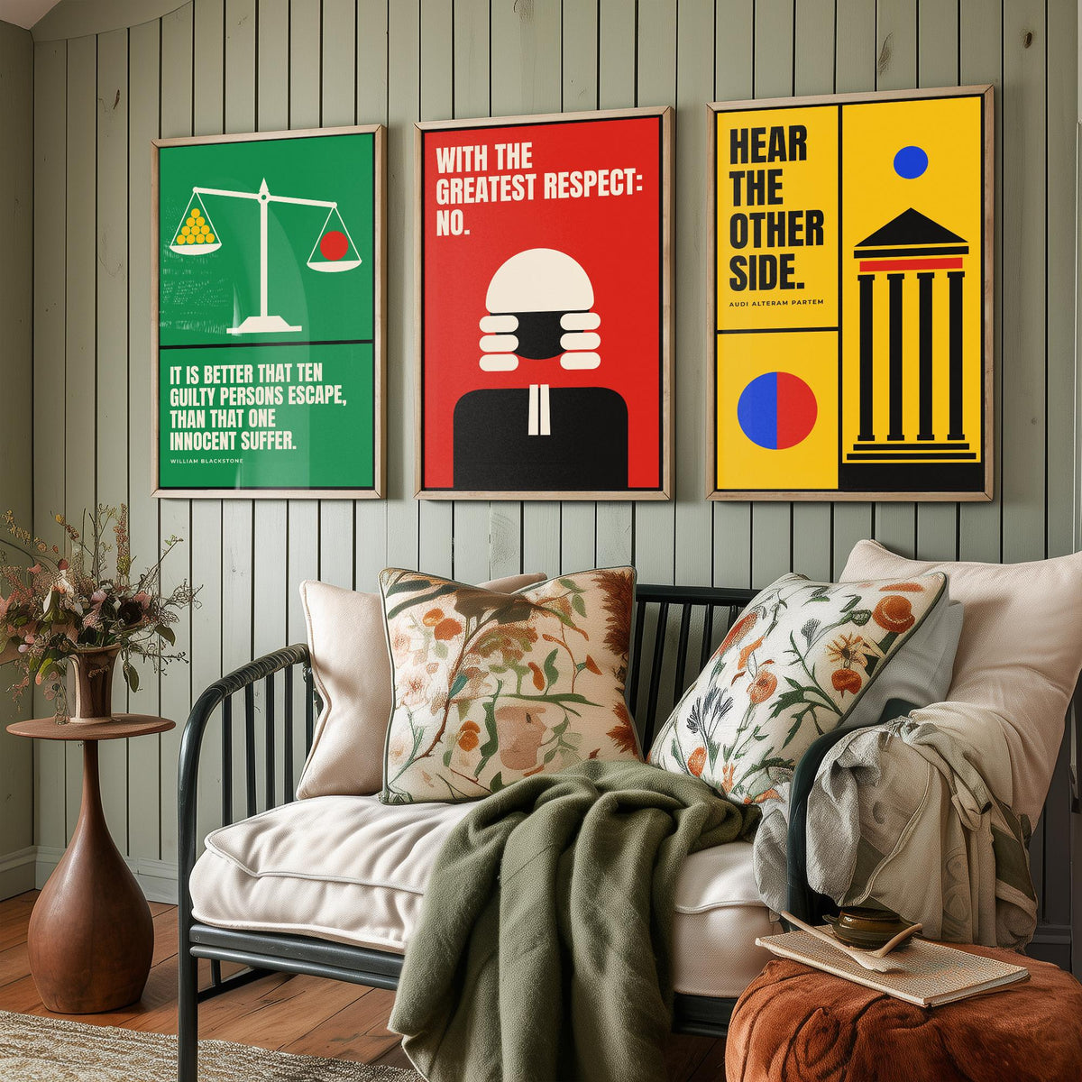 Law Quotes Set of Three Art Prints - 3 Bauhaus Lawyer Posters - Minimalist Office Wall Art Illustration V1